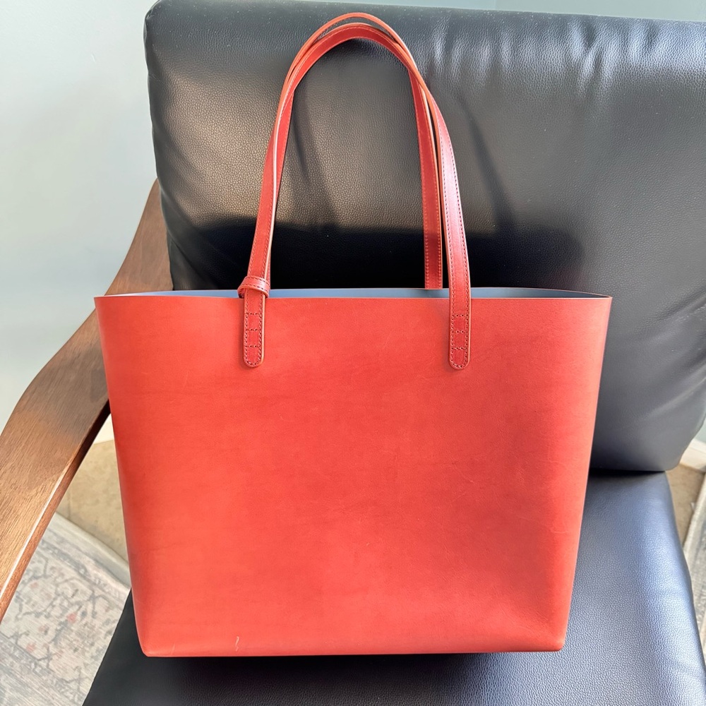 Mansur Gavriel Large Tote in Brandy Brown Leather